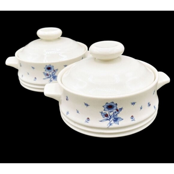 Casserole Dishes Versailles Stoneware Lids Set Floral Pattern Bake Serve Store - Picture 1 of 16